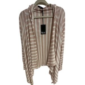 NWT Michael Lauren Wagner Cardigan Oatmeal Stripe Size M